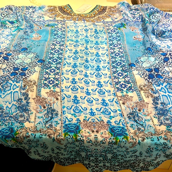 NWT - TRUE COLOURS Lace-up V-neck Caftan - Picture 8 of 9